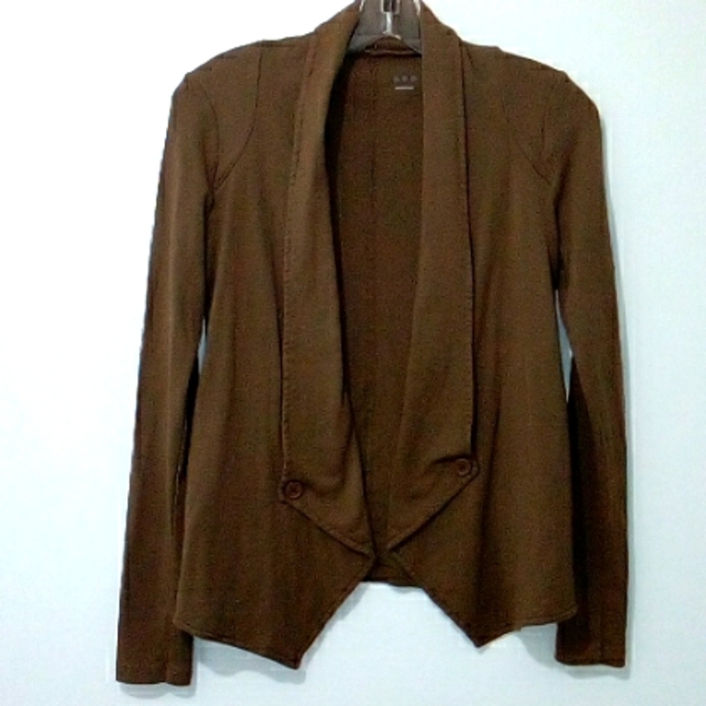 Three Dots olive open front cardigan